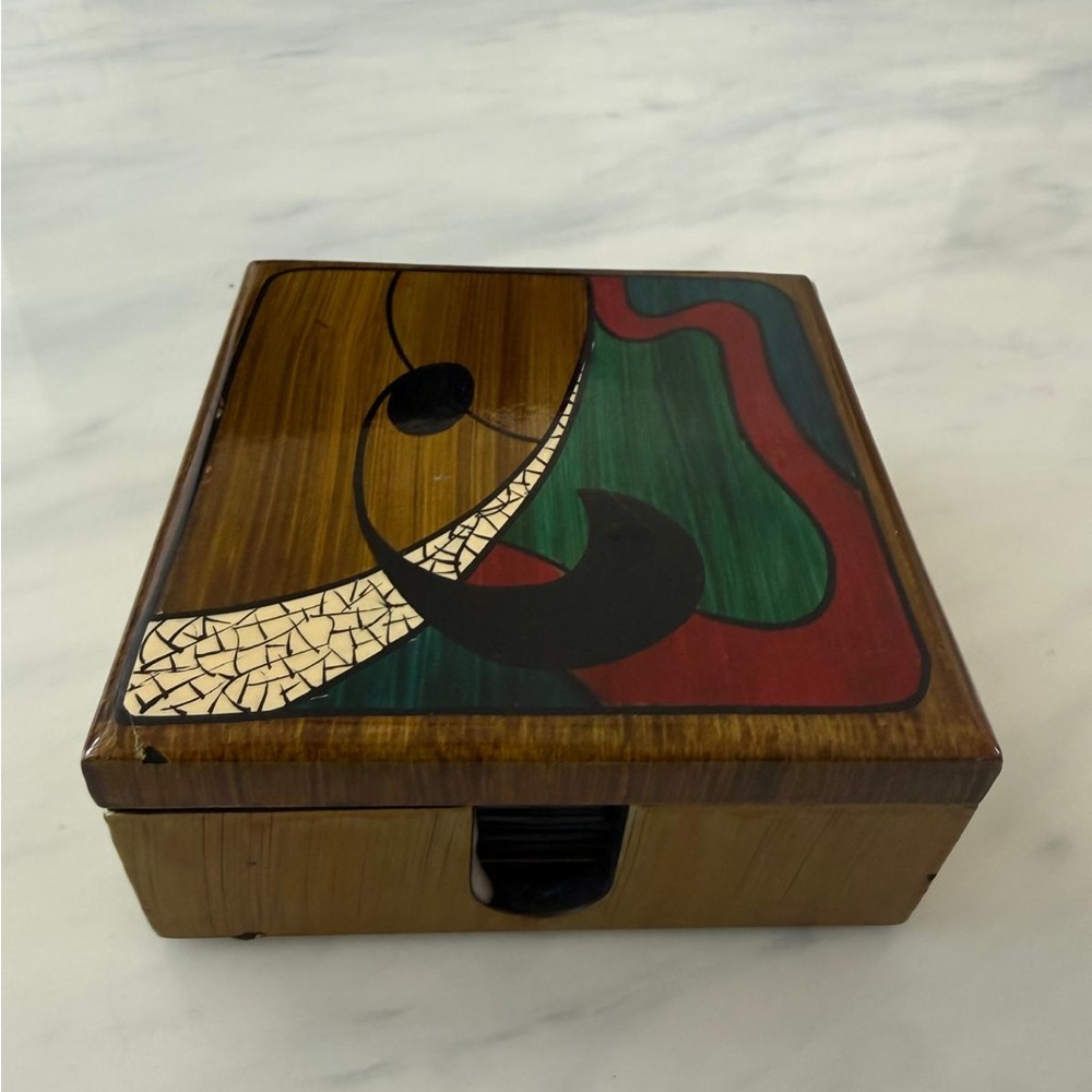 Colorful Abstract Coaster Set - Picture 4 of 10